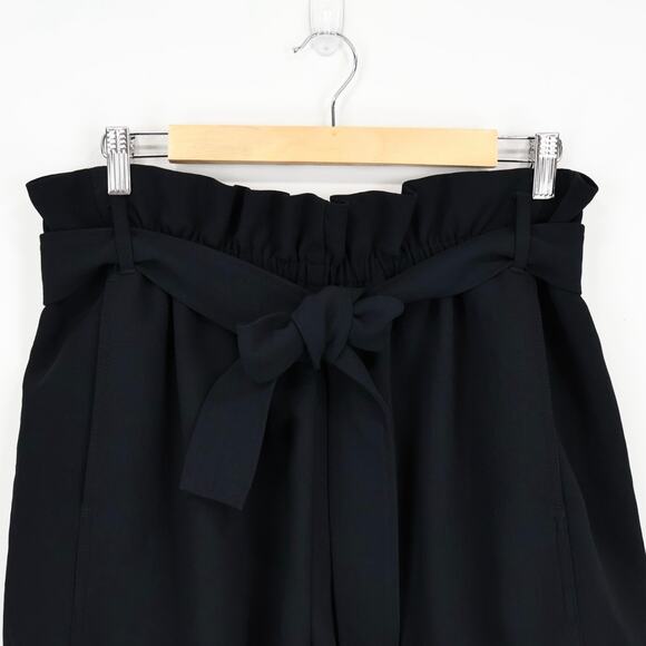 Wilfred Aritzia High Rise Paperbag Belted Tie Trouser Dress Short Black Size 14 - Picture 3 of 6